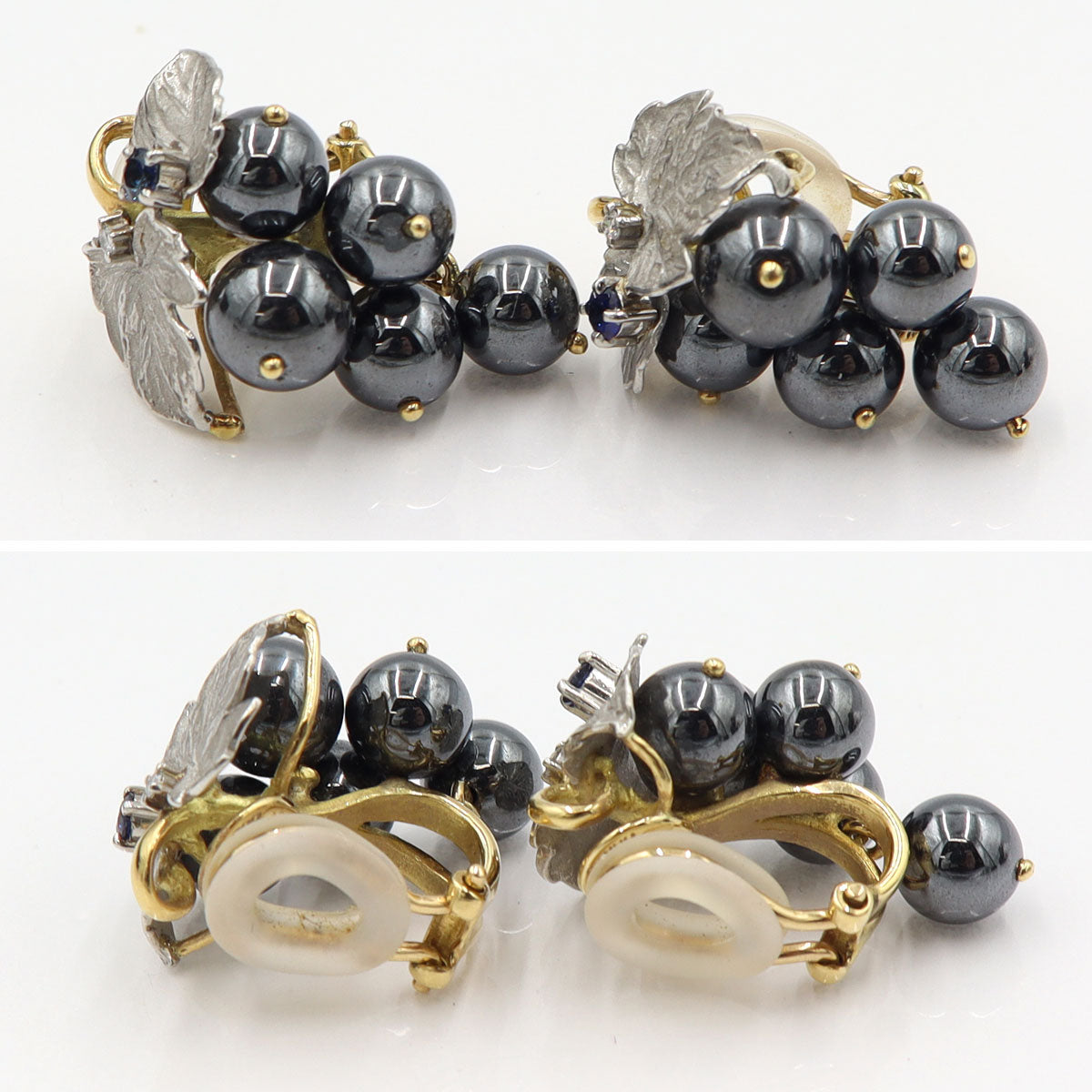 石川暢子(イシカワ ノブコ/デザイナー)　K18/Pt900イヤリング　ヘマタイト　重量15.0g(両耳/石の重量含む)　レディース(中古)