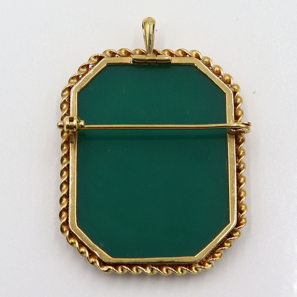 K18枠メノウカメオペンダントトップ・ブローチ　重量13.09g(石の重量含む)　レディース(中古)