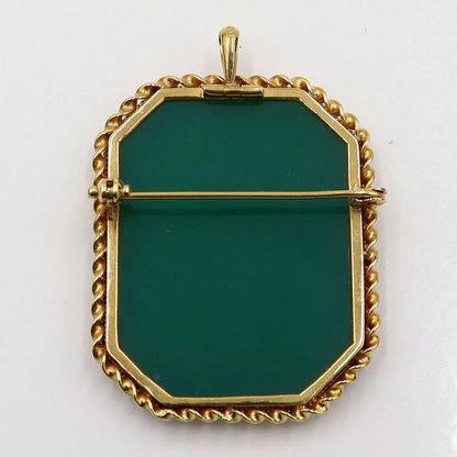 K18枠メノウカメオペンダントトップ・ブローチ　重量13.09g(石の重量含む)　レディース(中古)