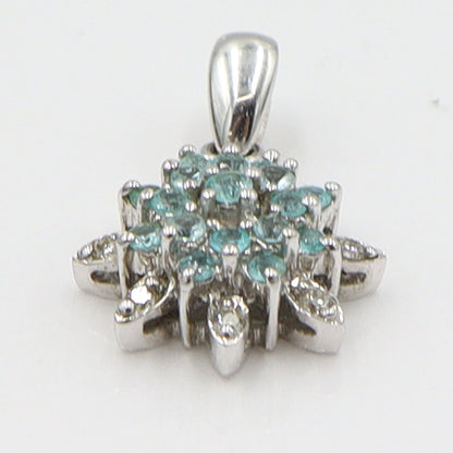 K18WGパライバトルマリンペンダントトップ　T0.15ct　D0.05ct　重量1.52g　レディース(中古)