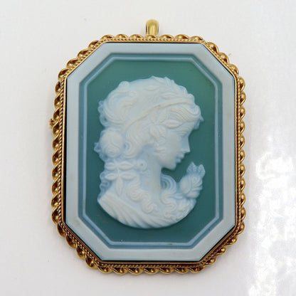 K18枠メノウカメオペンダントトップ・ブローチ　重量13.09g(石の重量含む)　レディース(中古)