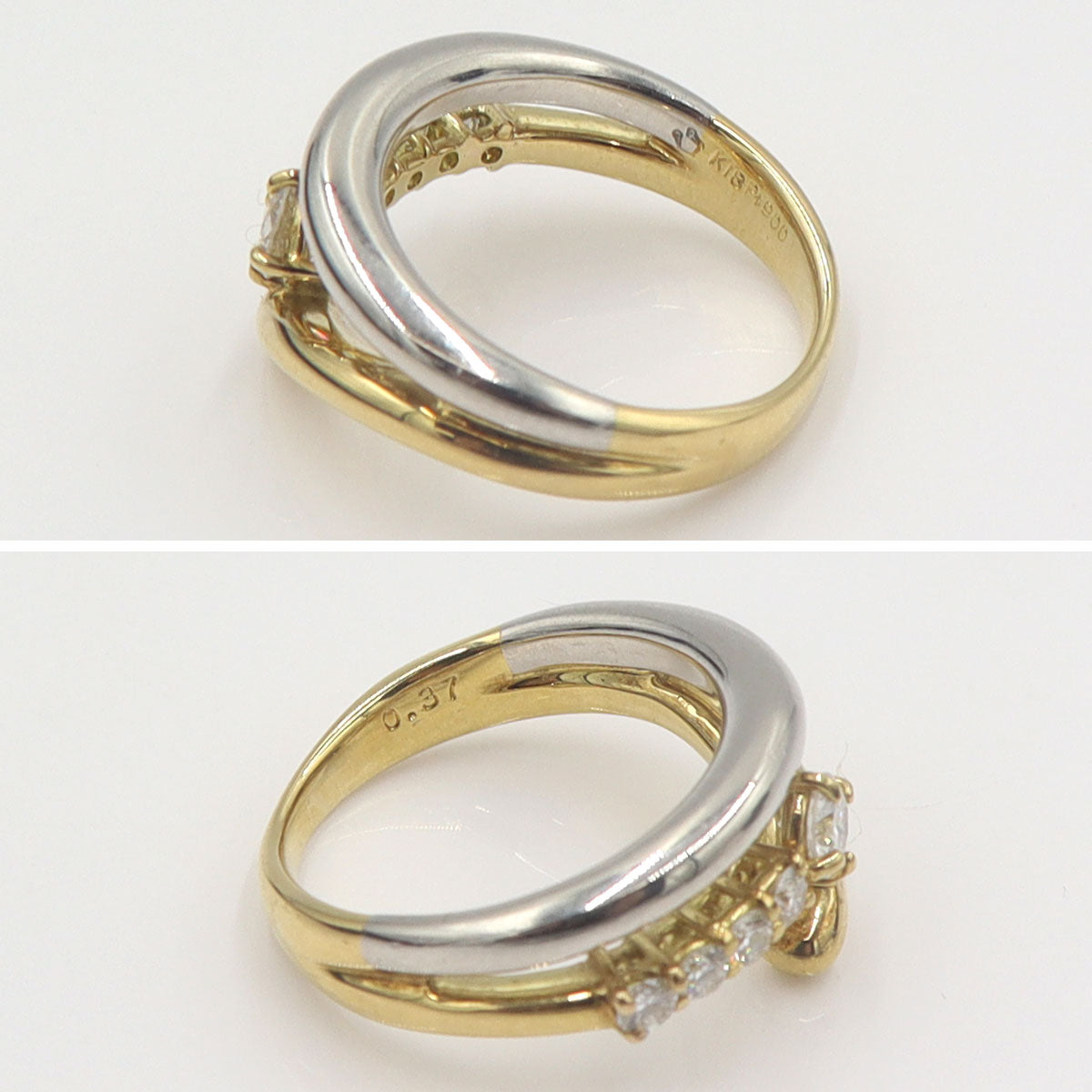 星の砂　K18/Pt900ダイヤモンドリング　D0.37ct　リングサイズ10号　重量7.30g　レディース(中古)