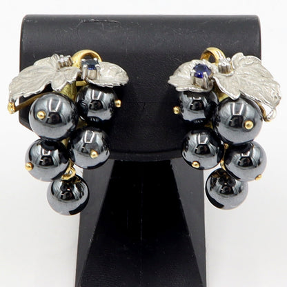 石川暢子(イシカワ ノブコ/デザイナー)　K18/Pt900イヤリング　ヘマタイト　重量15.0g(両耳/石の重量含む)　レディース(中古)