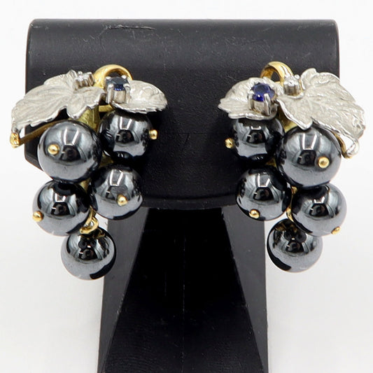 石川暢子(イシカワ ノブコ/デザイナー)　K18/Pt900イヤリング　ヘマタイト　重量15.0g(両耳/石の重量含む)　レディース(中古)