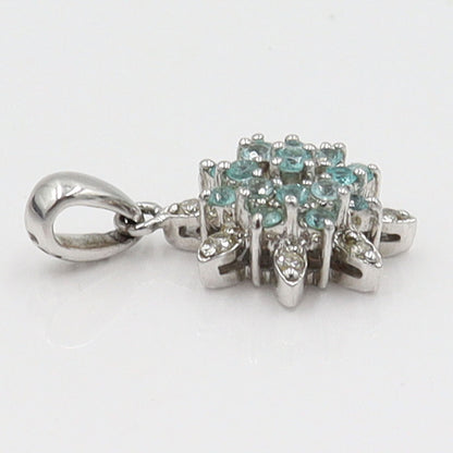 K18WGパライバトルマリンペンダントトップ　T0.15ct　D0.05ct　重量1.52g　レディース(中古)