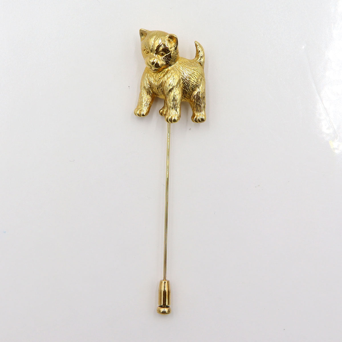 K18ピンブローチ「犬」　重量3.15g　アニマル　レディース(中古)