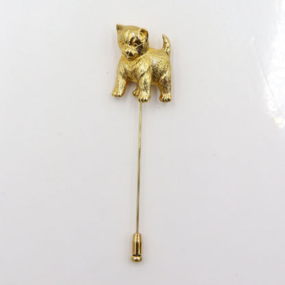 K18ピンブローチ「犬」　重量3.15g　アニマル　レディース(中古)