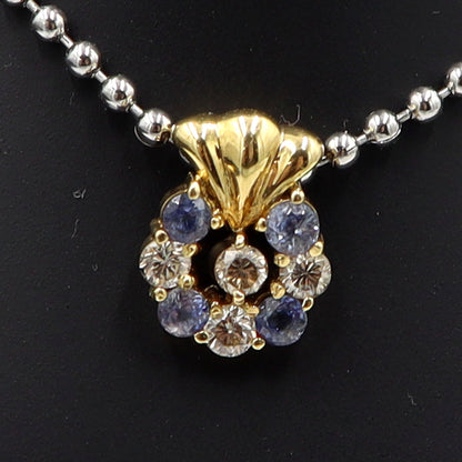 K18サファイアペンダントトップ　S0.45ct　D0.27ct　重量1.67g(石の重量含む)　レディース（中古）