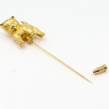 K18ピンブローチ「犬」　重量3.15g　アニマル　レディース(中古)