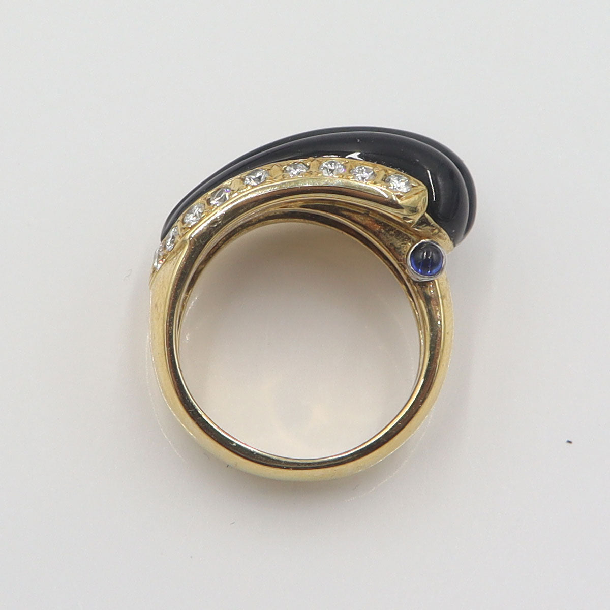 石川暢子(イシカワノブコ/デザイナー)　K18/Pt900オニキスリング　D0.27ct　S0.10ct　リングサイズ5号　重量6.95g　レディース(中古)