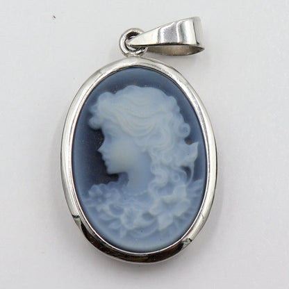 K18WGメノウカメオペンダントトップ　重量2.60g(石の重量含む)　レディース(中古)