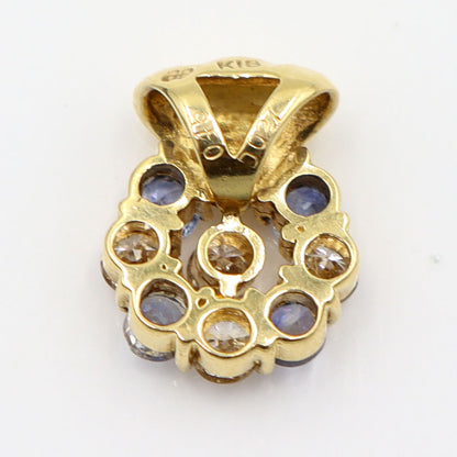 K18サファイアペンダントトップ　S0.45ct　D0.27ct　重量1.67g(石の重量含む)　レディース（中古）