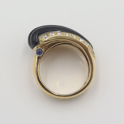 石川暢子(イシカワノブコ/デザイナー)　K18/Pt900オニキスリング　D0.27ct　S0.10ct　リングサイズ5号　重量6.95g　レディース(中古)