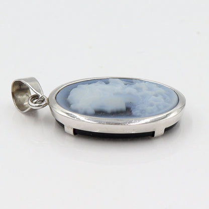 K18WGメノウカメオペンダントトップ　重量2.60g(石の重量含む)　レディース(中古)