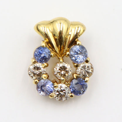 K18サファイアペンダントトップ　S0.45ct　D0.27ct　重量1.67g(石の重量含む)　レディース（中古）