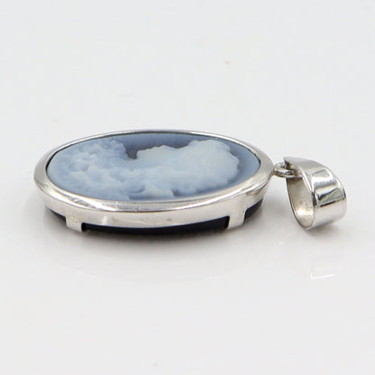 K18WGメノウカメオペンダントトップ　重量2.60g(石の重量含む)　レディース(中古)