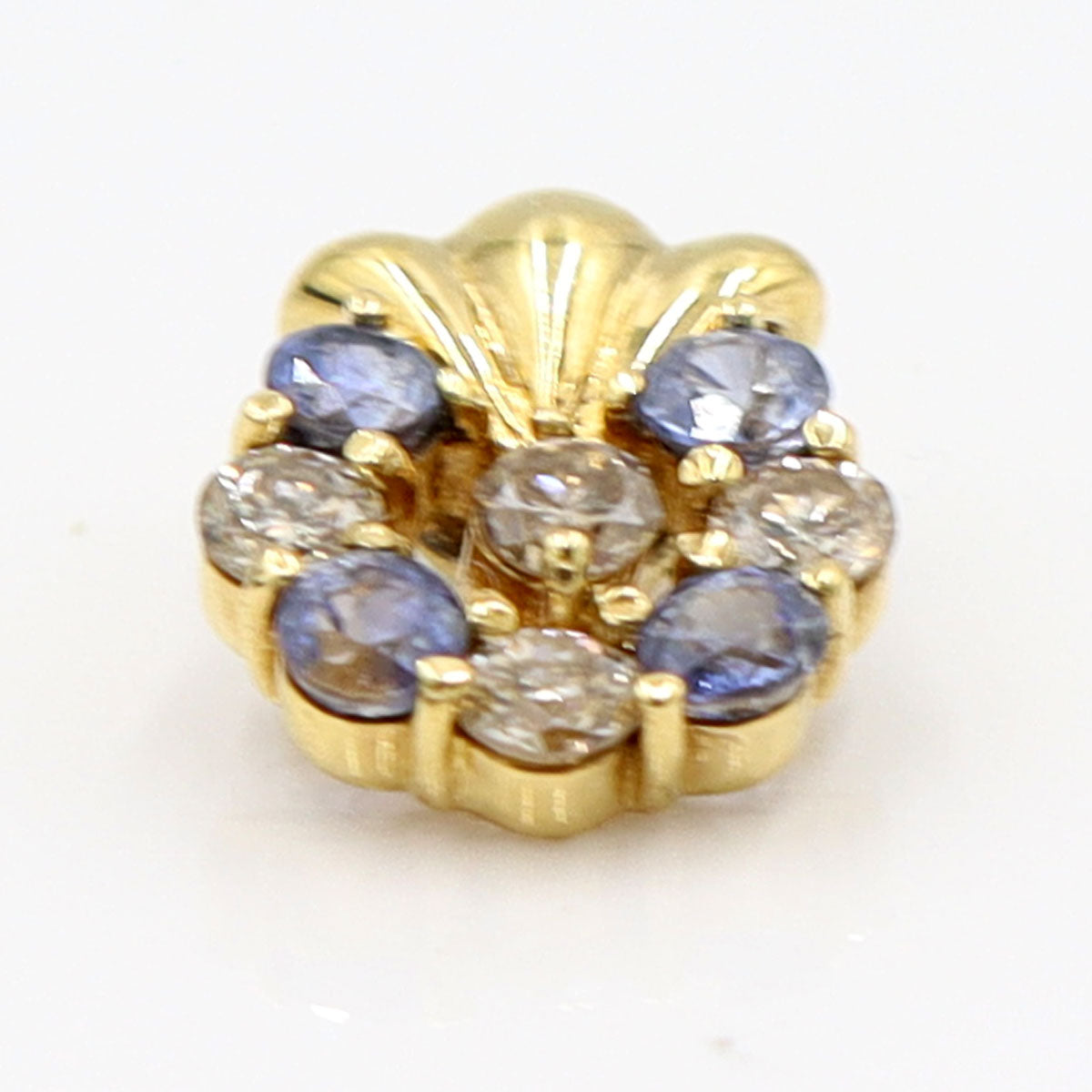 K18サファイアペンダントトップ　S0.45ct　D0.27ct　重量1.67g(石の重量含む)　レディース（中古）