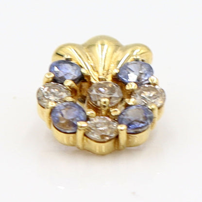 K18サファイアペンダントトップ　S0.45ct　D0.27ct　重量1.67g(石の重量含む)　レディース（中古）