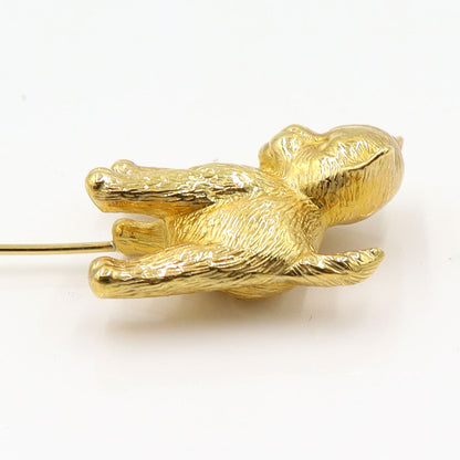 K18ピンブローチ「犬」　重量3.15g　アニマル　レディース(中古)