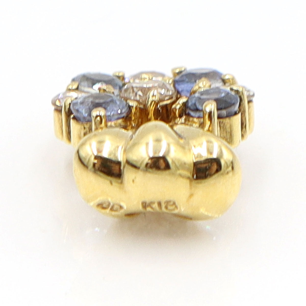 K18サファイアペンダントトップ　S0.45ct　D0.27ct　重量1.67g(石の重量含む)　レディース（中古）