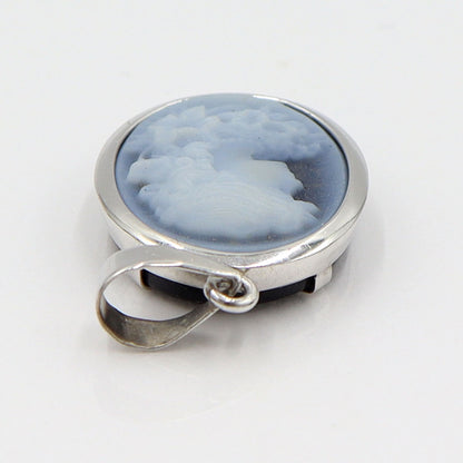 K18WGメノウカメオペンダントトップ　重量2.60g(石の重量含む)　レディース(中古)