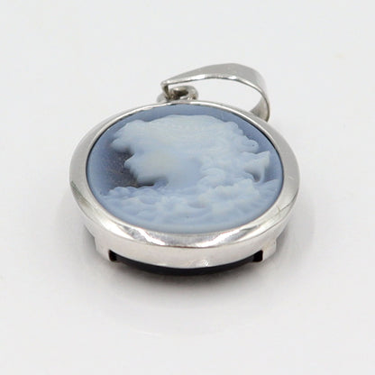 K18WGメノウカメオペンダントトップ　重量2.60g(石の重量含む)　レディース(中古)