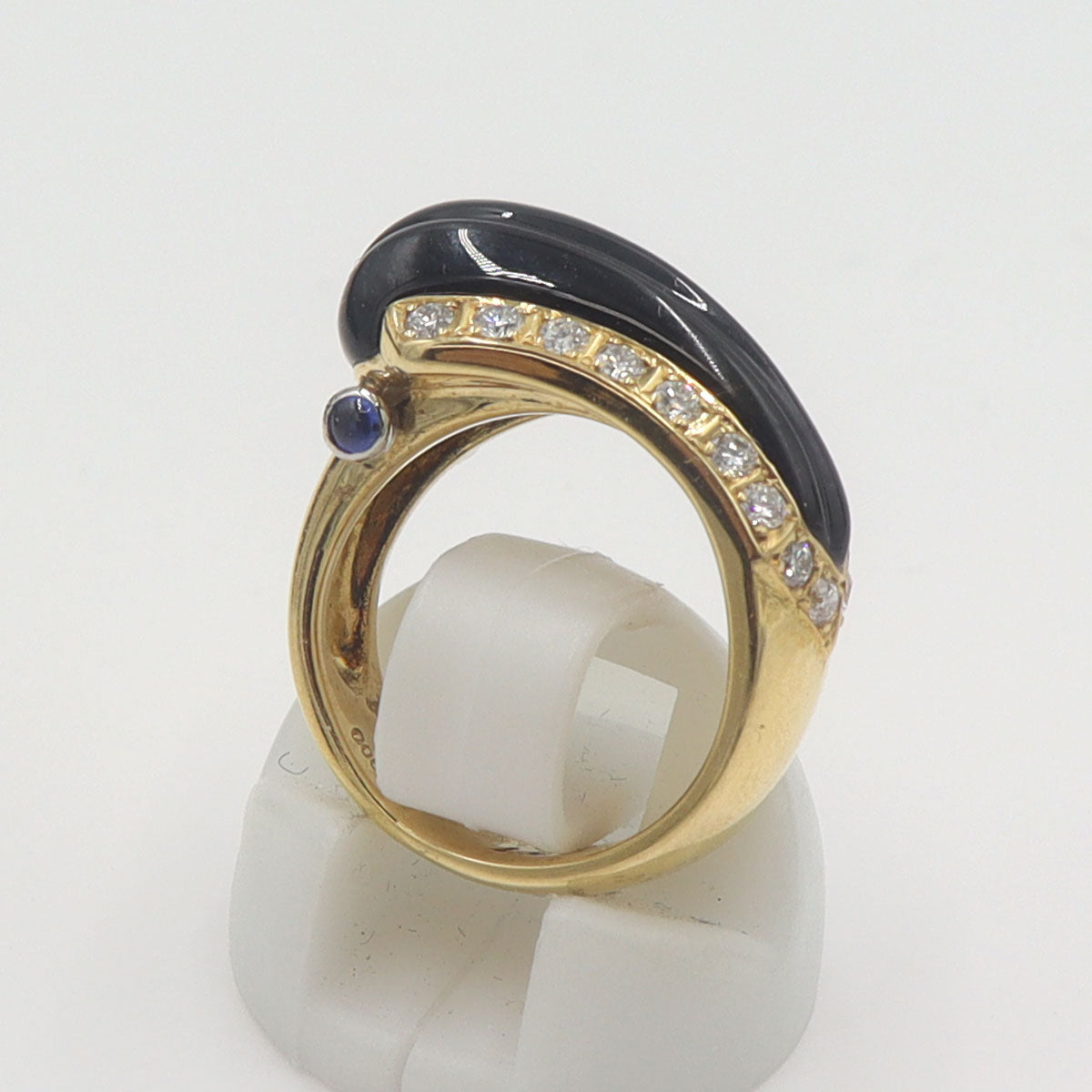 石川暢子(イシカワノブコ/デザイナー)　K18/Pt900オニキスリング　D0.27ct　S0.10ct　リングサイズ5号　重量6.95g　レディース(中古)