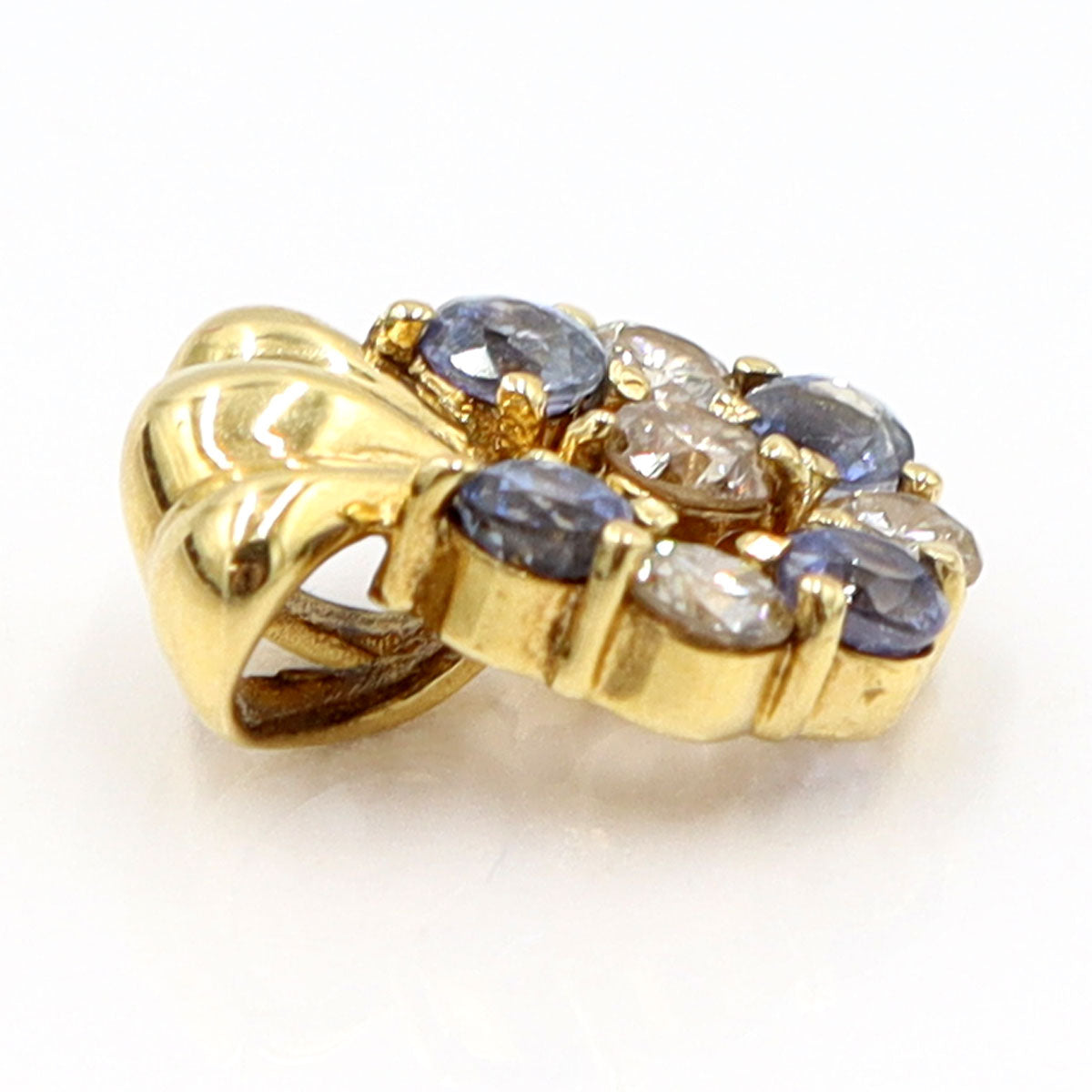 K18サファイアペンダントトップ　S0.45ct　D0.27ct　重量1.67g(石の重量含む)　レディース（中古）