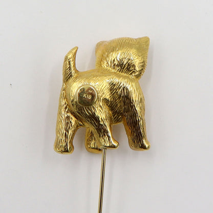 K18ピンブローチ「犬」　重量3.15g　アニマル　レディース(中古)