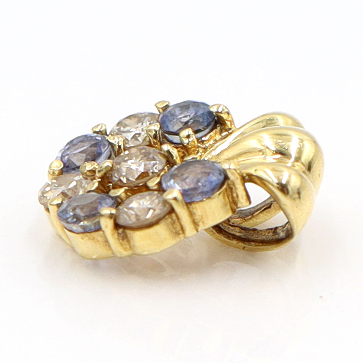 K18サファイアペンダントトップ　S0.45ct　D0.27ct　重量1.67g(石の重量含む)　レディース（中古）