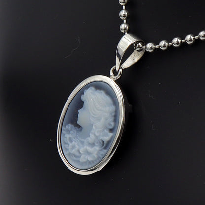 K18WGメノウカメオペンダントトップ　重量2.60g(石の重量含む)　レディース(中古)