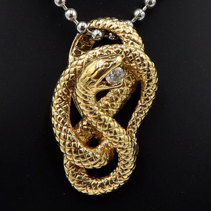 K18ダイヤモンドペンダントトップ「スネーク」　D0.09ct　重量5.53g(石の重量含む)　レディース(中古)