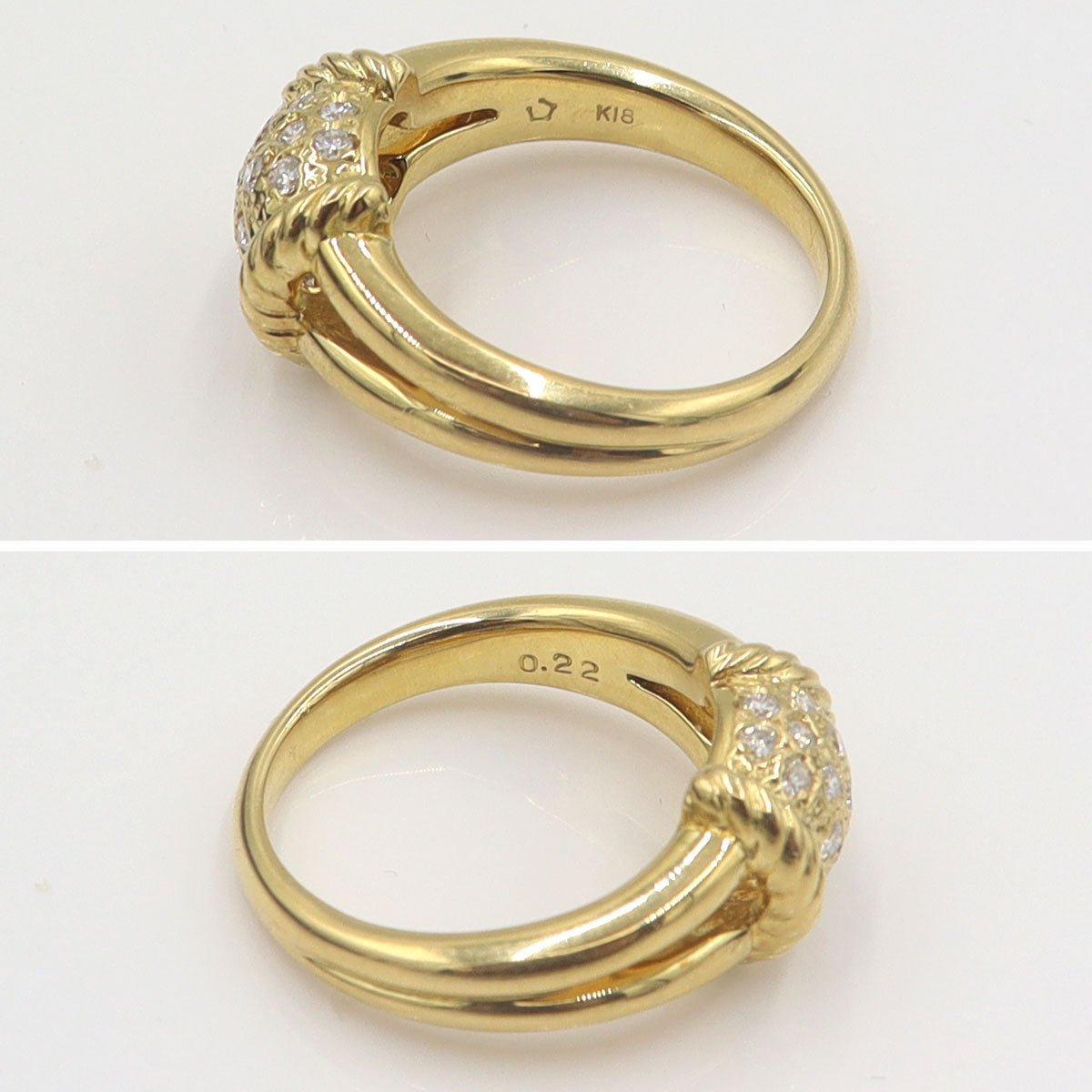 星の砂　K18ダイヤモンドリング　D0.22　リングサイズ12号　重量6.97g　レディース(中古)