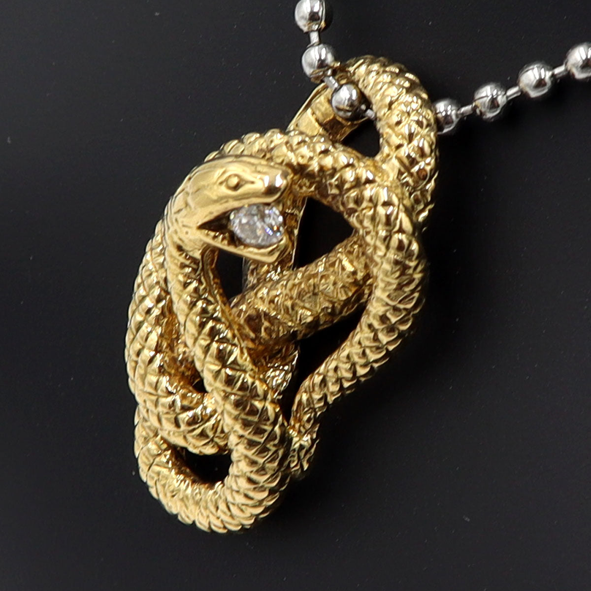 K18ダイヤモンドペンダントトップ「スネーク」　D0.09ct　重量5.53g(石の重量含む)　レディース(中古)