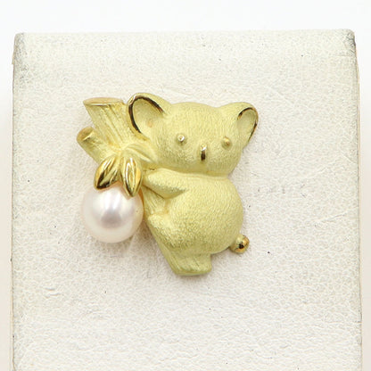K18パールタイピンブローチ「コアラ」　重量5.90g　アニマル　レディース(中古)