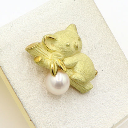 K18パールタイピンブローチ「コアラ」　重量5.90g　アニマル　レディース(中古)