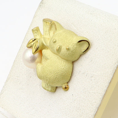 K18パールタイピンブローチ「コアラ」　重量5.90g　アニマル　レディース(中古)
